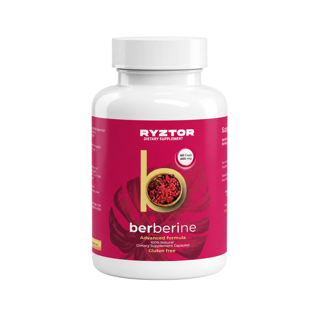 Frasco del suplemento RYZTOR Berberine