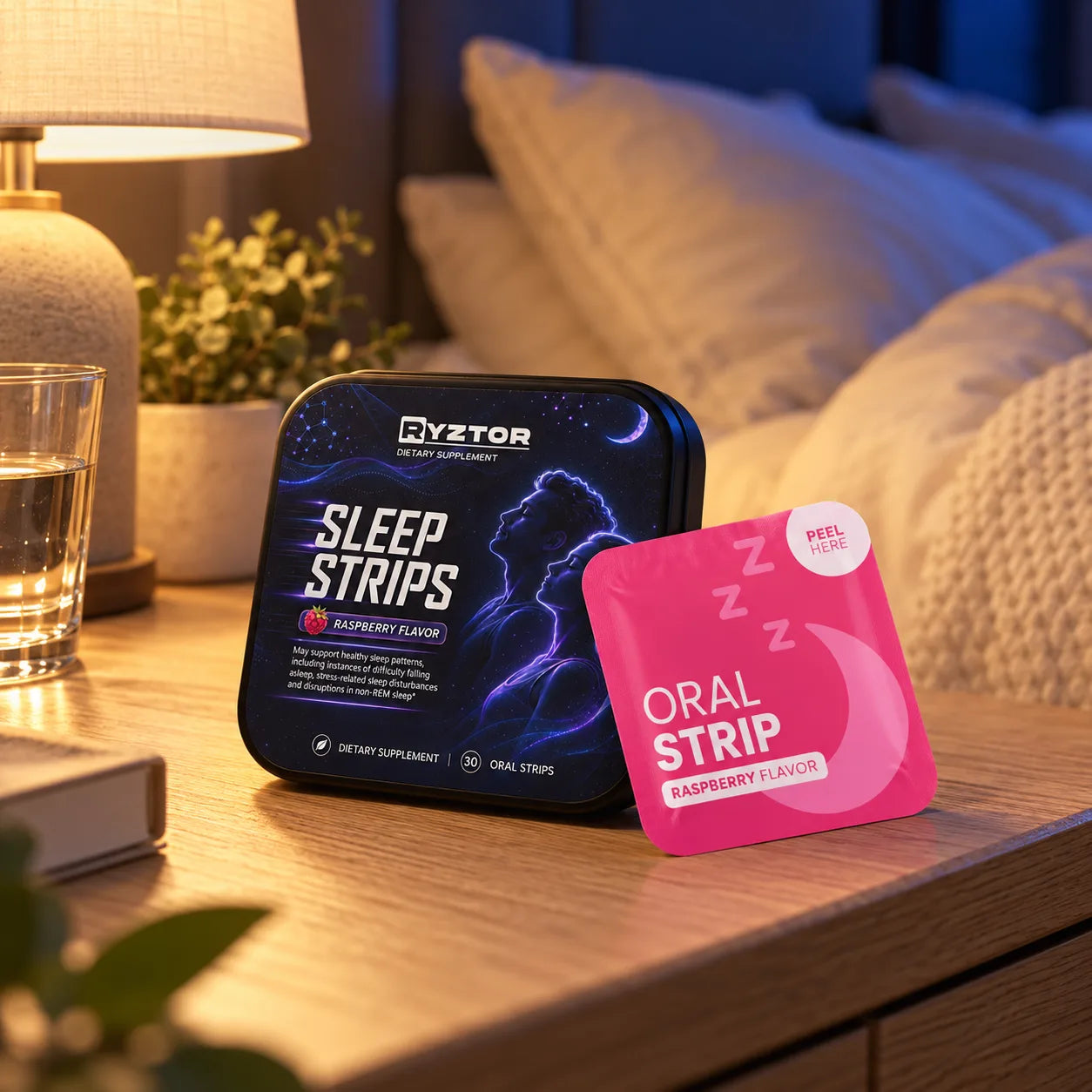 Sleep Strips on the nightstand